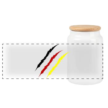 krallen_deutschland_-2- - Panoramic Cookie Jar with Wooden Lid - white - Front