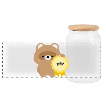 Certified Softie Beaver - Panoramic Cookie Jar with Wooden Lid - white - Front