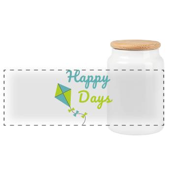 Happy Days Kite Cute Summer Vibes Design - Panorama Keksdose mit Holzdeckel - Weiß - Vorne