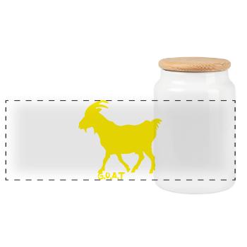 Chèvre GOAT jaune - Boîte à biscuits avec couvercle en bois - blanc - Devant