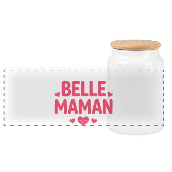 Joyeux Anniversaire Belle Maman Pink - Boîte à biscuits avec couvercle en bois - blanc - Devant