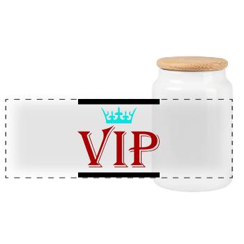 vip_02 - Boîte à biscuits avec couvercle en bois - blanc - Devant