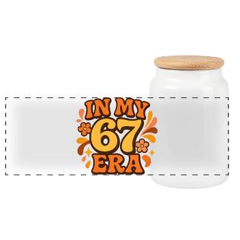 In My 67 Era Italian Brainrot Humor Geburtstag - Panorama Keksdose mit Holzdeckel - Weiß - Vorne