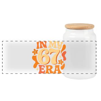 In My 67 Era Italian Brainrot Humor Geburtstag - Panorama Keksdose mit Holzdeckel - Weiß - Vorne