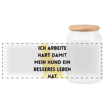 Lustiges Hunde Shirt Geschenk Hundeliebhaber  - Panorama Keksdose mit Holzdeckel - Weiß - Vorne
