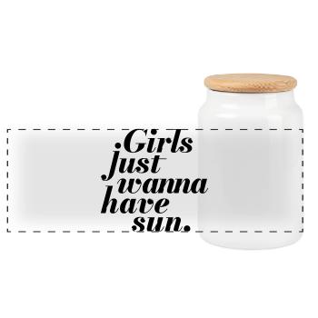 Les filles veulent juste avoir le soleil - Boîte à biscuits avec couvercle en bois - blanc - Devant