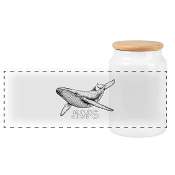 Espoir Sauvetage de Baleines Espoir - Boîte à biscuits avec couvercle en bois - blanc - Devant