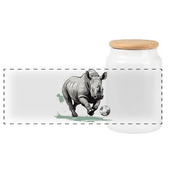 Équipe de football des Rhinos - Boîte à biscuits avec couvercle en bois - blanc - Devant