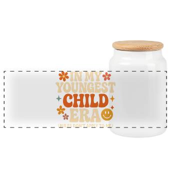 Dans l’humour de l’ère de My Younger Child et de la famille des filles - Boîte à biscuits avec couvercle en bois - blanc - Devant