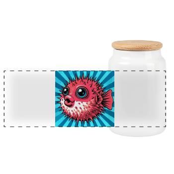 Blowfish - Boîte à biscuits avec couvercle en bois - blanc - Devant