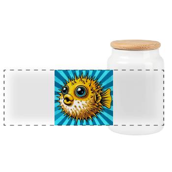 Blowfish - Boîte à biscuits avec couvercle en bois - blanc - Devant