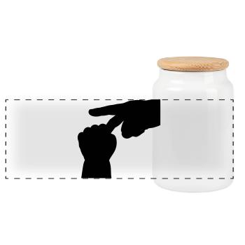 T-shirt Art Minimaliste - Human Touch Hand - Boîte à biscuits avec couvercle en bois - blanc - Devant