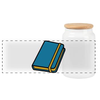 Classy Notebook Sketchbook - Panoramic Cookie Jar with Wooden Lid - white - Front