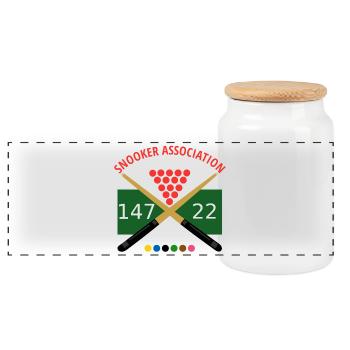 Logo du snooker : Signales de croisement 147 22 - Boîte à biscuits avec couvercle en bois - blanc - Devant