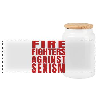 Firefighters Against Sexism Block Black - Panorama Keksdose mit Holzdeckel - Weiß - Vorne