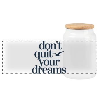 Ne renonce pas à tes rêves motivation en disant liberté - Boîte à biscuits avec couvercle en bois - blanc - Devant