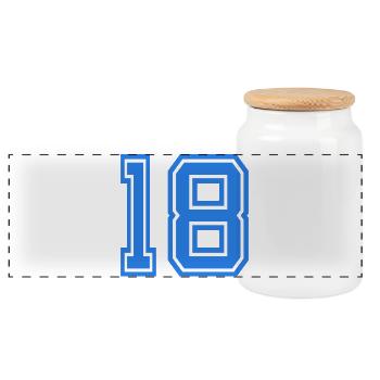 18 - Boîte à biscuits avec couvercle en bois - blanc - Devant