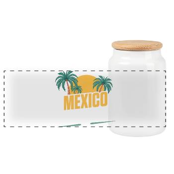 Mexico Party Crew - Panoramic Cookie Jar with Wooden Lid - white - Front