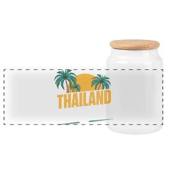 Thailand Party Crew - Panorama Keksdose mit Holzdeckel - Weiß - Vorne