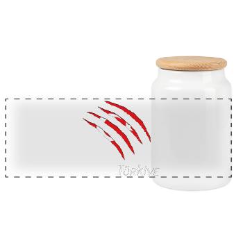 Türkei Flagge Türkische Krallenstreifen - Panorama Keksdose mit Holzdeckel - Weiß - Vorne