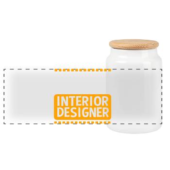 Architecture Architect Interior Designer - Panoramic Cookie Jar with Wooden Lid - white - Front