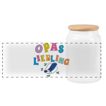 Opas Liebling - Panorama Keksdose mit Holzdeckel - Weiß - Vorne