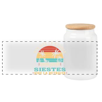 Idée Cadeau Départ Retraite Homme Femme - Boîte à biscuits avec couvercle en bois - blanc - Devant