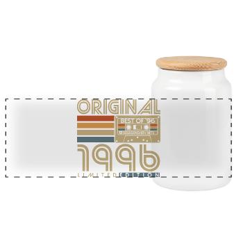 1996 Jahrgang Geburtstag Vintage Retro Geschenk - Panorama Keksdose mit Holzdeckel - Weiß - Vorne