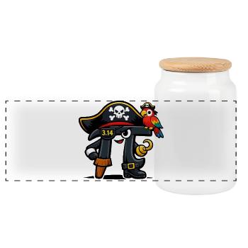 Pi devine les maths Jour Pi Pirate Design - Boîte à biscuits avec couvercle en bois - blanc - Devant