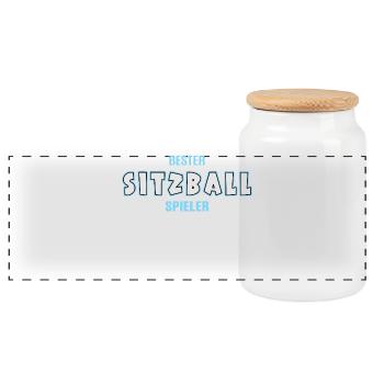 Bester Sitzball Spieler Sitzballer Sitzballspieler - Panorama Keksdose mit Holzdeckel - Weiß - Vorne