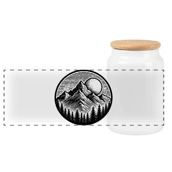 MountainDesign - Panoramic Cookie Jar with Wooden Lid - white - Front
