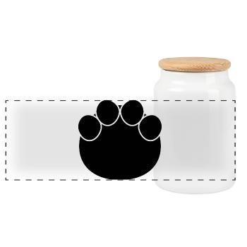 Empreinte d’éléphant - Boîte à biscuits avec couvercle en bois - blanc - Devant