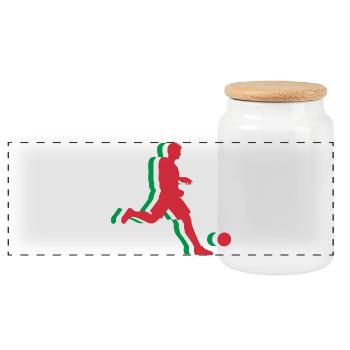 Fussball Italien Fan Italy Soccer - Panorama Keksdose mit Holzdeckel - Weiß - Vorne
