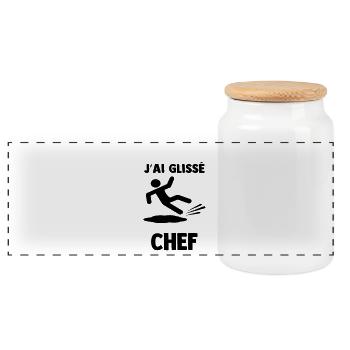 glisse_chef - Boîte à biscuits avec couvercle en bois - blanc - Devant