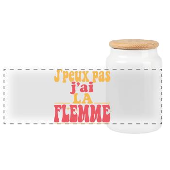 J’peux pas j’ai la femme - Boîte à biscuits avec couvercle en bois - blanc - Devant