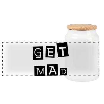 GET MAD Get Furious Be a Rebel Nonconformist - Panoramic Cookie Jar with Wooden Lid - white - Front