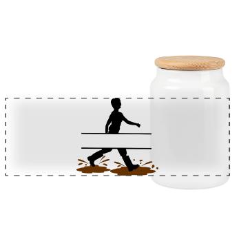 Wadloper Woman Custom – Conception de boue - Boîte à biscuits avec couvercle en bois - blanc - Devant