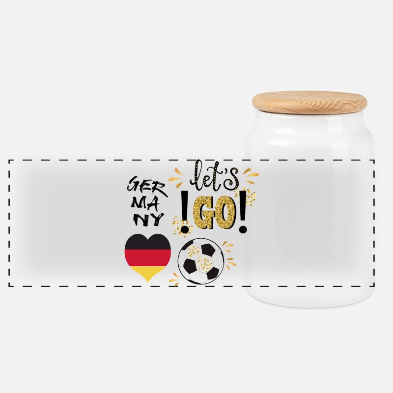 Fußball  - Panorama Keksdose mit Holzdeckel - Weiß