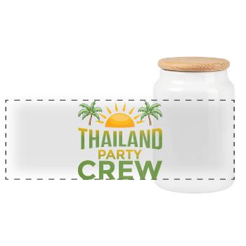Équipage de la fête en Thaïlande - Boîte à biscuits avec couvercle en bois - blanc - Devant