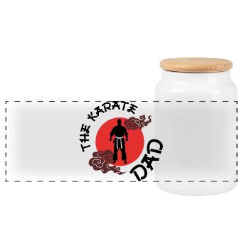 The Karate Dad - Panoramic Cookie Jar with Wooden Lid - white - Front