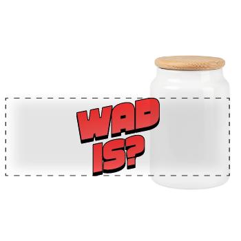 WAD 15 Neon Bold Typographe - Boîte à biscuits avec couvercle en bois - blanc - Devant