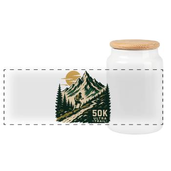 Trail Running - Ultra Trail - Panoramic Cookie Jar with Wooden Lid - white - Front