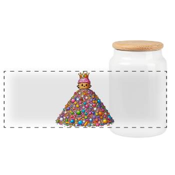 Kronen Cupcake Zuckergipfel - Panorama Keksdose mit Holzdeckel - Weiß - Vorne