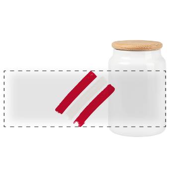 Austria - Panoramic Cookie Jar with Wooden Lid - white - Front