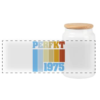 Perfekt 1975 - Panorama Keksdose mit Holzdeckel - Weiß - Vorne