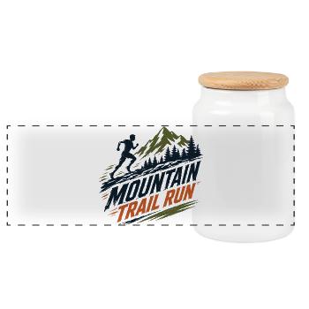 Course de montagne - Boîte à biscuits avec couvercle en bois - blanc - Devant