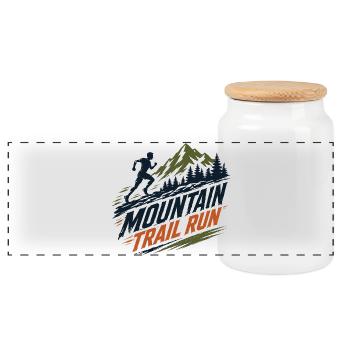 Course de montagne - Boîte à biscuits avec couvercle en bois - blanc - Devant