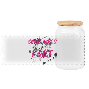 Some girls stay clean Schlammlauf Mud Run - Panoramic Cookie Jar with Wooden Lid - white - Front