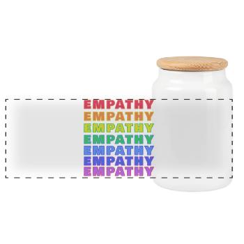 Empathie Regenbogen Print - Panorama Keksdose mit Holzdeckel - Weiß - Vorne
