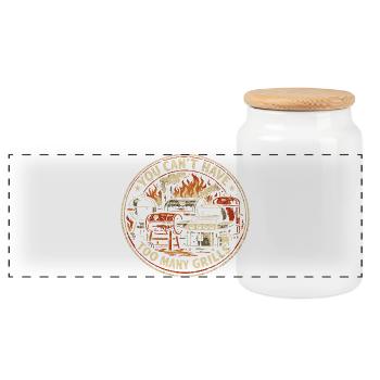 BBQ Humor Dad Grilling Summer Gift - Panoramic Cookie Jar with Wooden Lid - white - Front